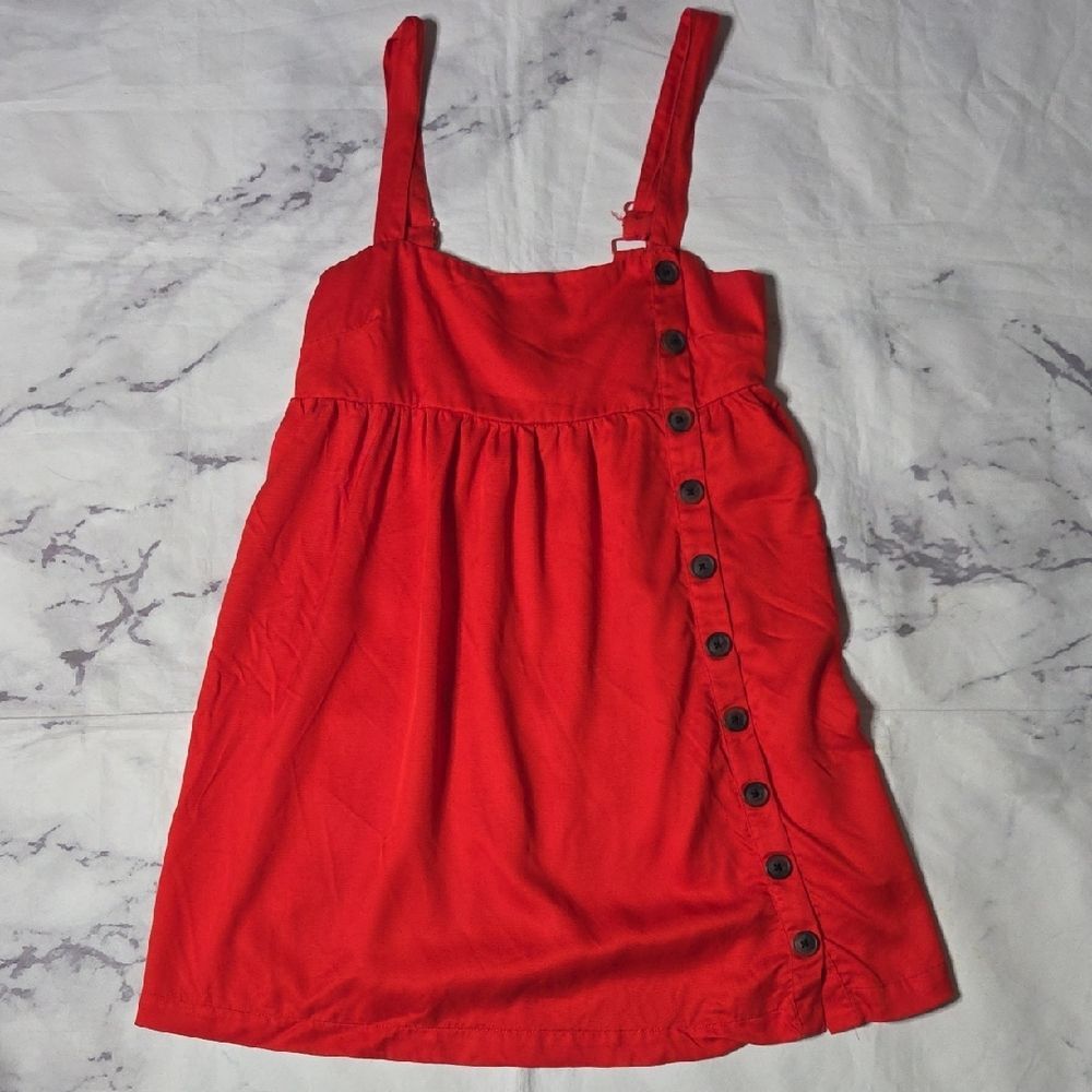 Urban Outfitters Red Lindsay Button Down Mini Dress
